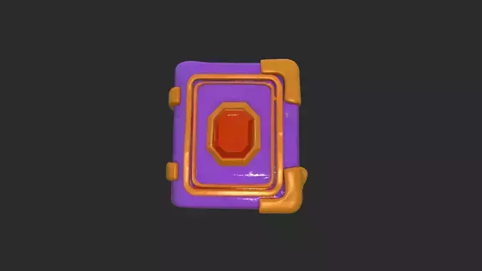 Red Magic Stone Book 3D Model Low Poly PBR Textured