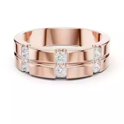 Channel Setting Double Round Diamond Band Ring 3DM STL Video 3D print model