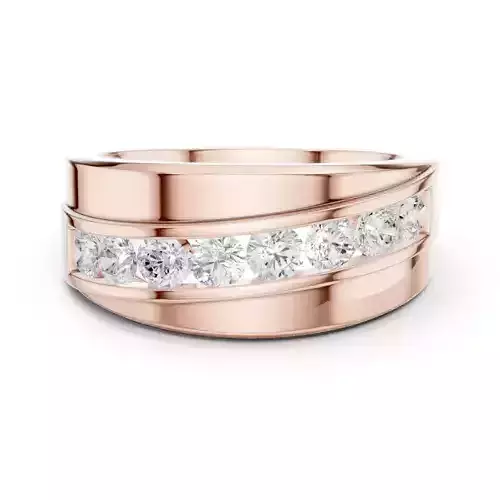 Round Cut Diamond Stylish Men Engagement Ring 3DM STL Video