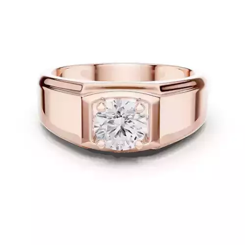 Solitaire Round Cut Signet Engagement Ring For Men 3DM STL Video