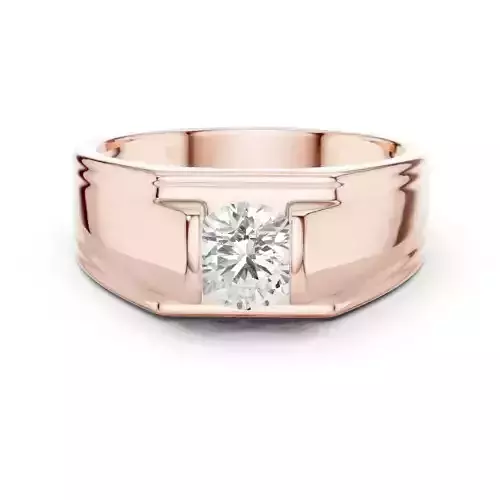 Solitaire Round Cut Tension Setting Signet Ring 3DM STL Video