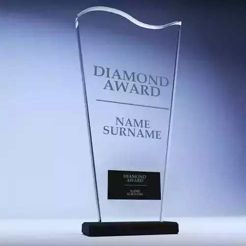 Trophy award cup low poly