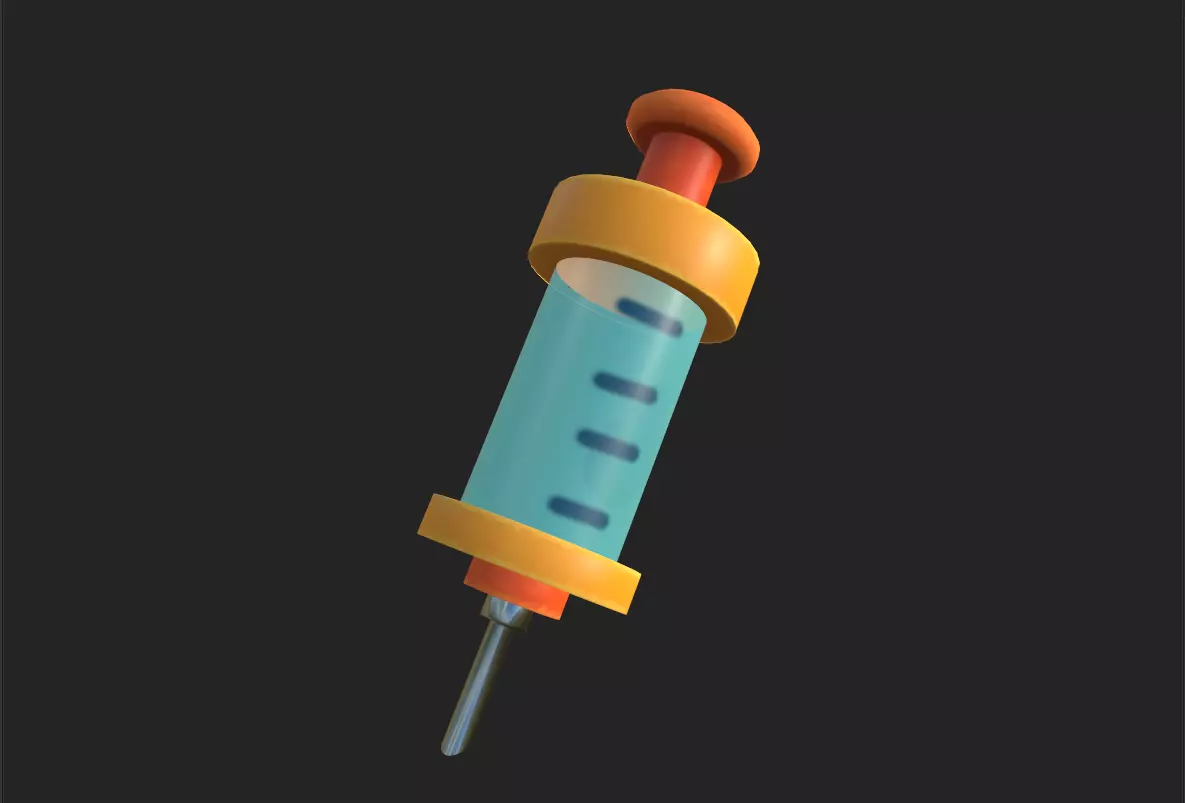 Stylized Syringe Low-poly 3D model