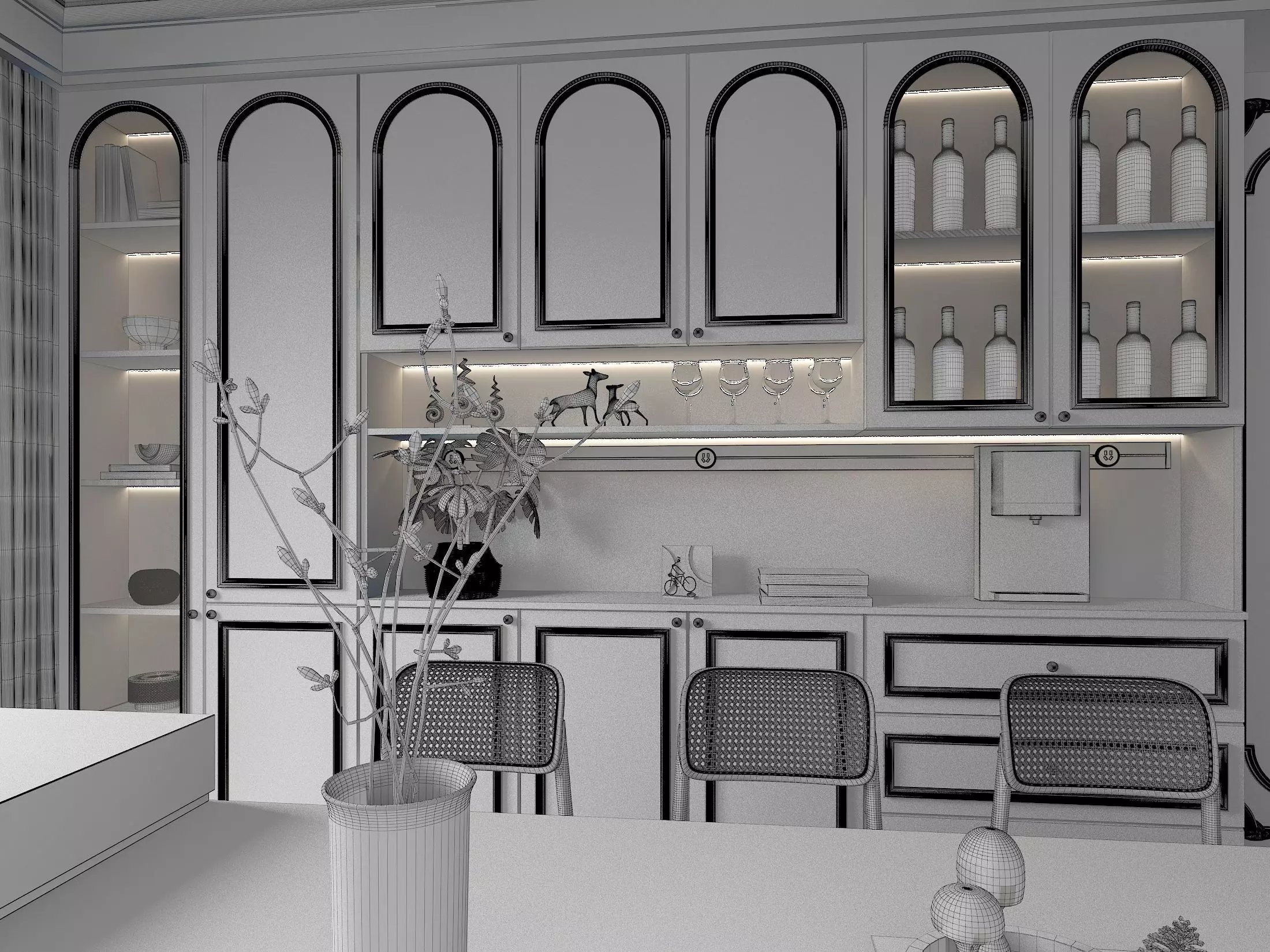 wine shelf 3D model_5