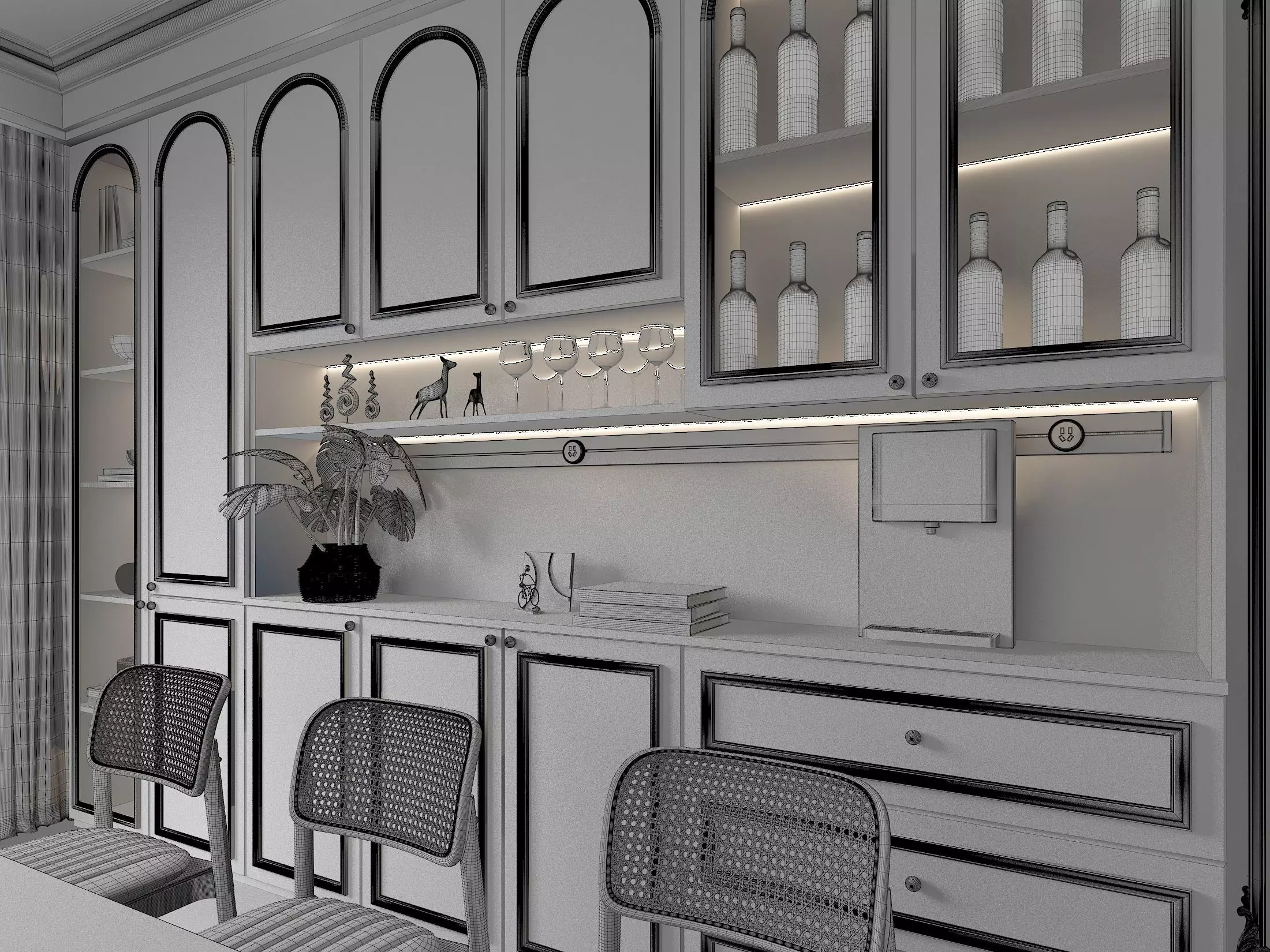 wine shelf 3D model_6