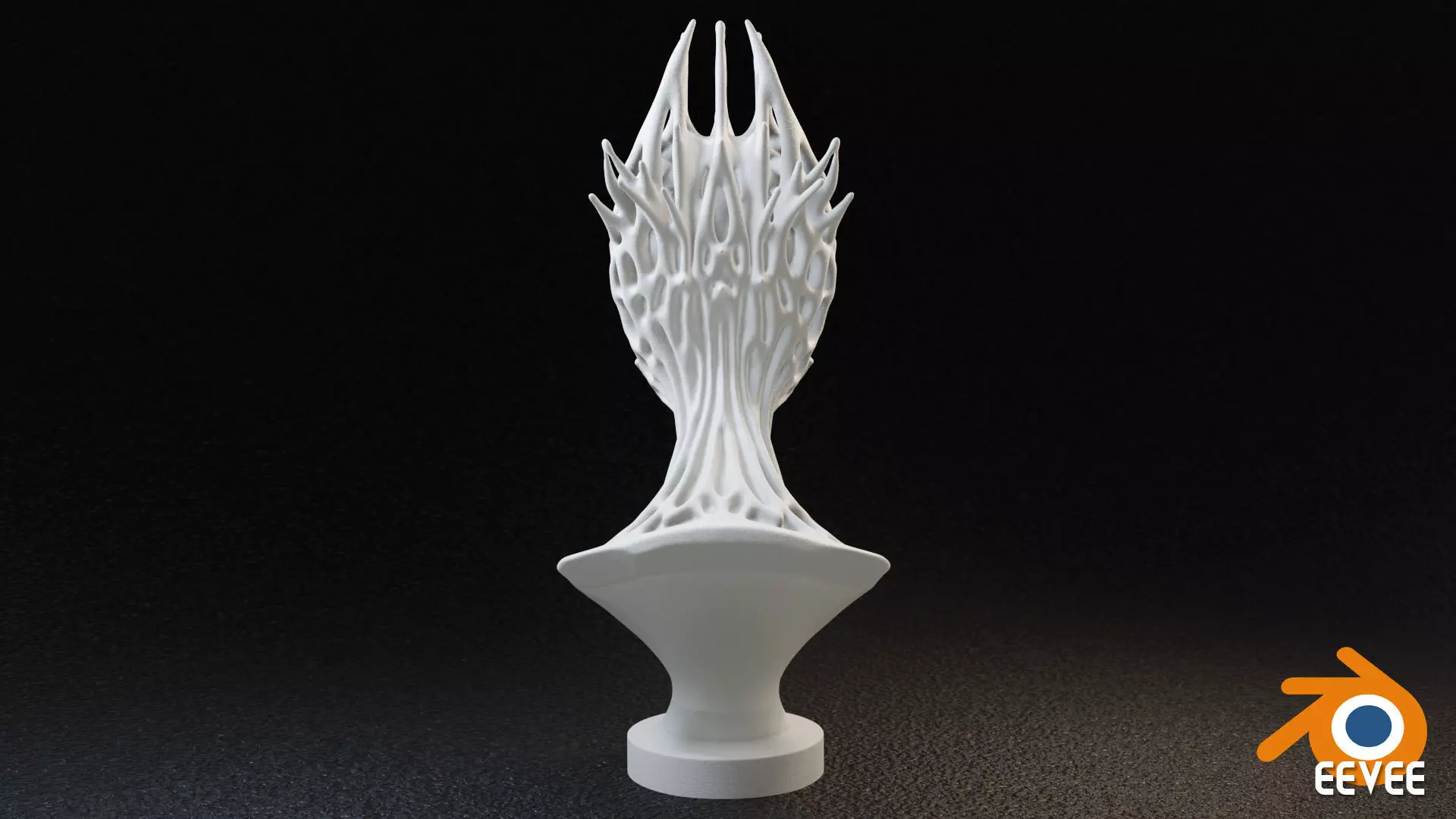 Alien Girl Sculpture Bust 3D print model_3