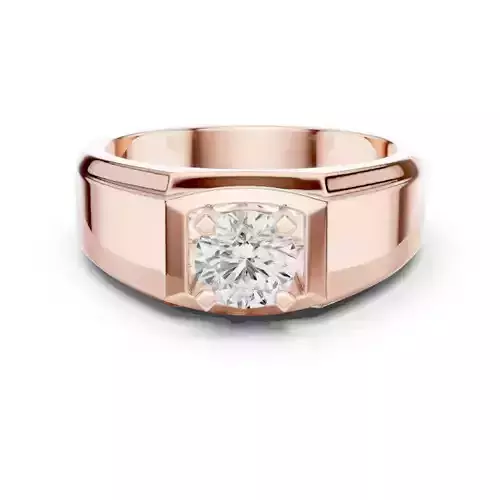 Solitaire Round Diamond Signet Engagement Ring 3DM STL Video