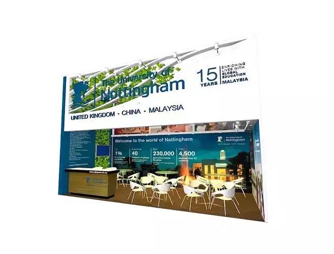 Exhibition Booth Design 3m x 6m - 1 Side Open Low-poly 3D model