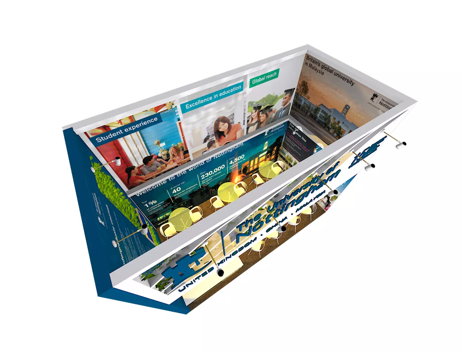 Exhibition Booth Design 3m x 6m - 1 Side Open Low-poly 3D model_3