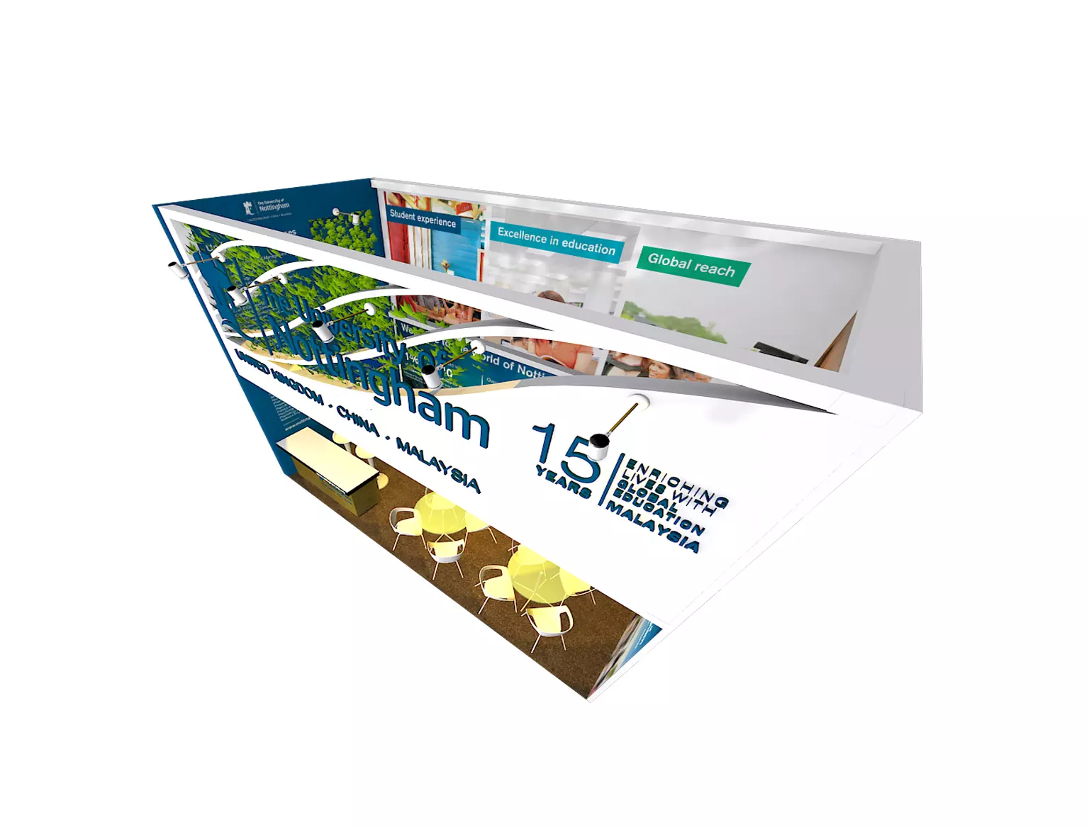 Exhibition Booth Design 3m x 6m - 1 Side Open Low-poly 3D model_2
