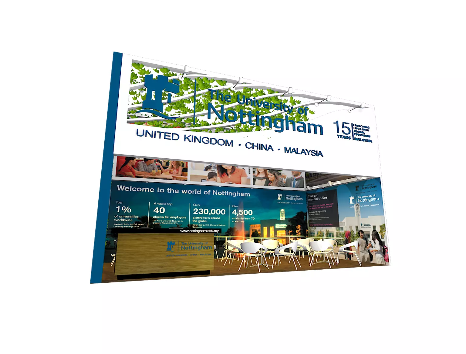 Exhibition Booth Design 3m x 6m - 1 Side Open Low-poly 3D model_1