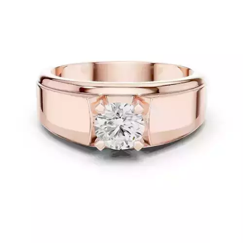 Solitaire Round Cut Diamond Signet Men Wedding Ring Files Video