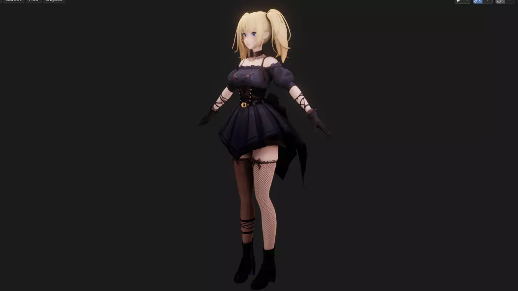Ani Waifu Grok 3D model_7