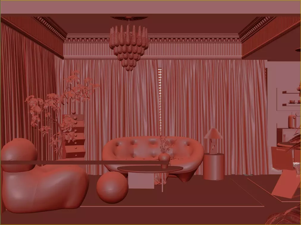 Parisian interior scene 3D model_7
