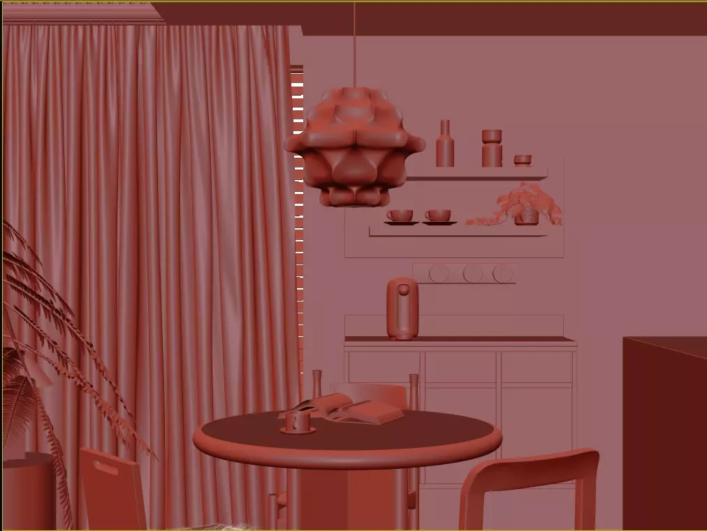 Parisian interior scene 3D model_5