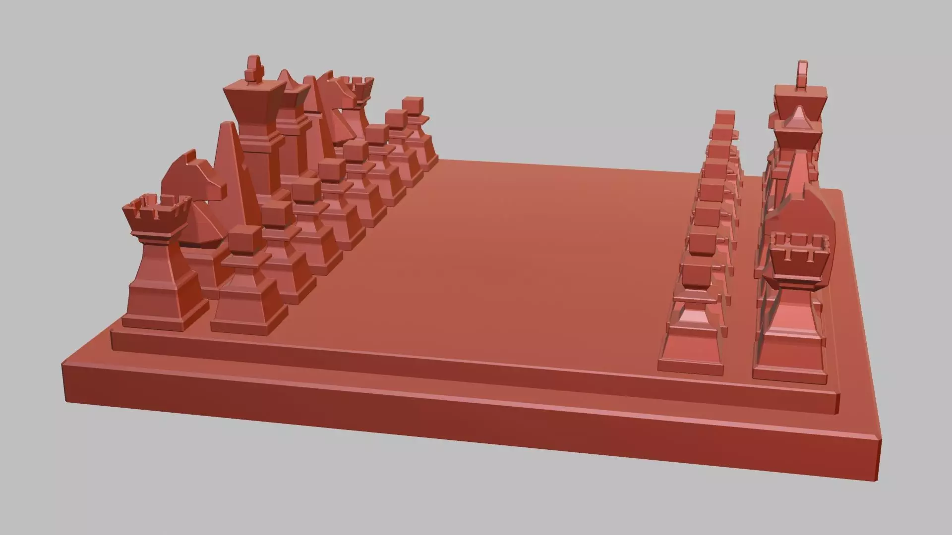 Modern Minimalist Chess Set 3D model_8