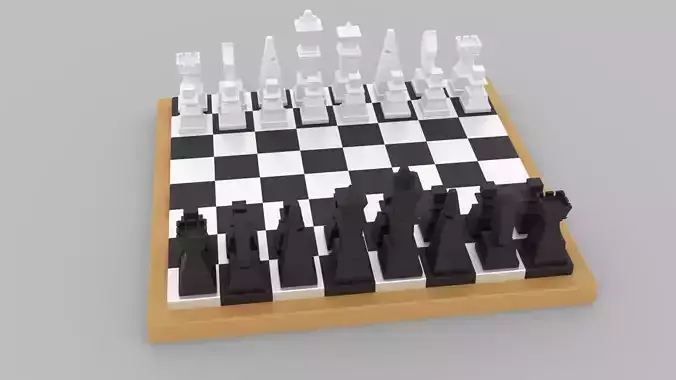 Modern Minimalist Chess Set 3D model Modern Minimalist Chess Set 3D model