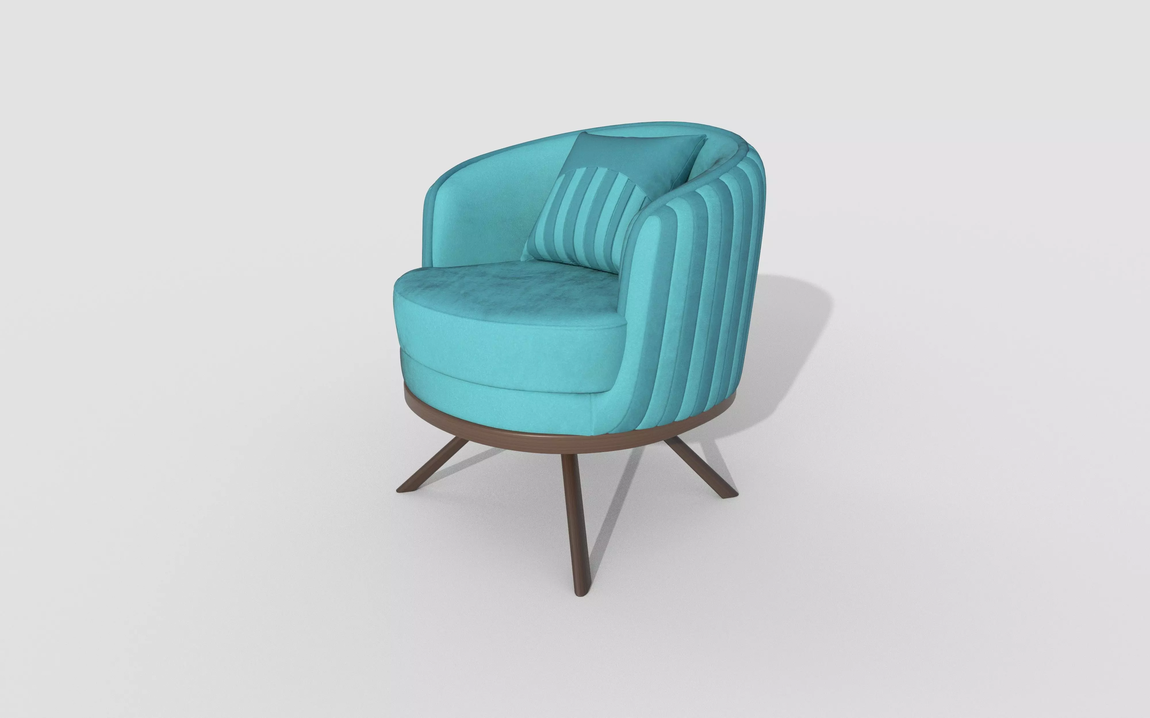 Modern Accent Chair with Cushion Low-poly 3D model_5
