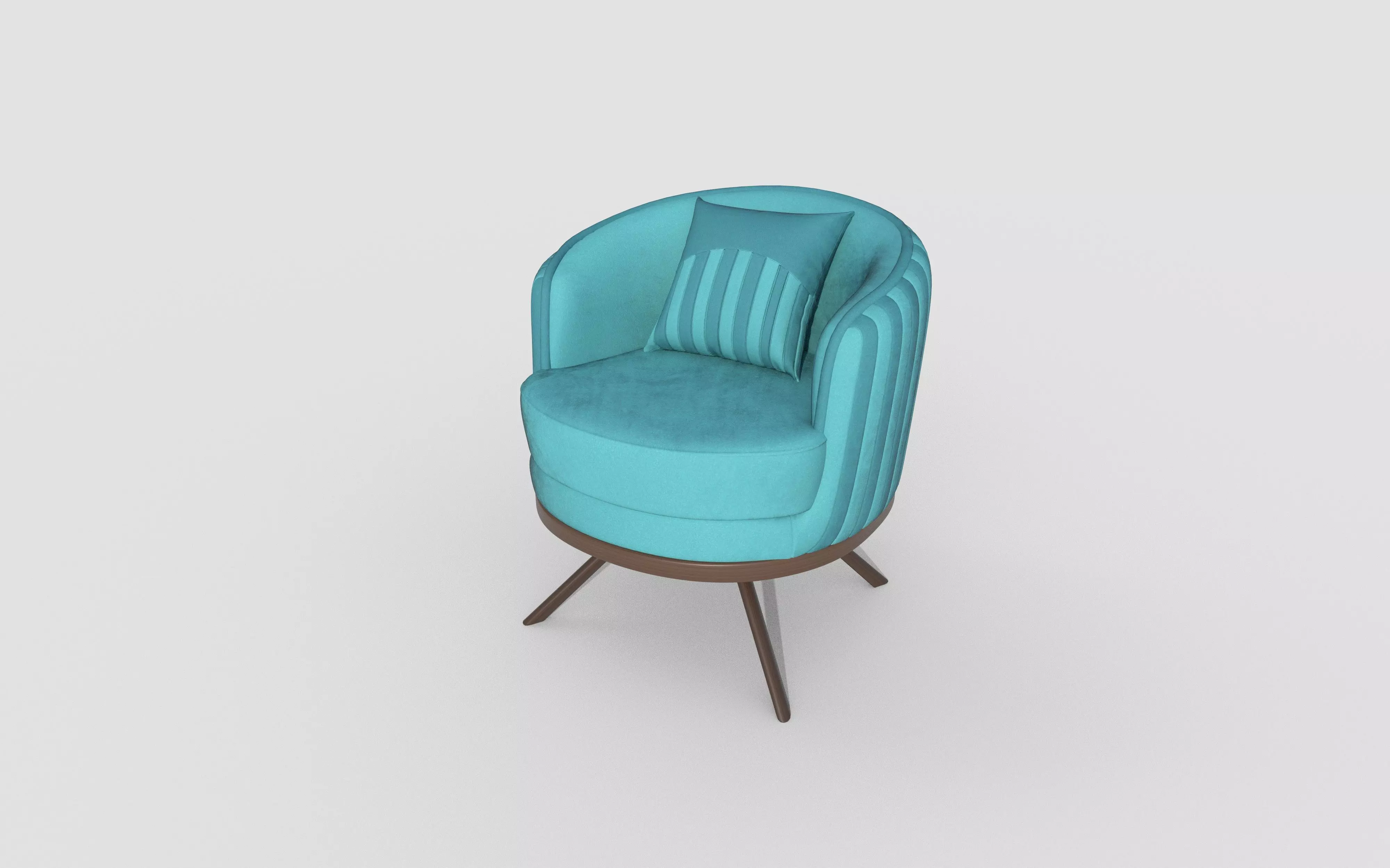 Modern Accent Chair with Cushion Low-poly 3D model_0