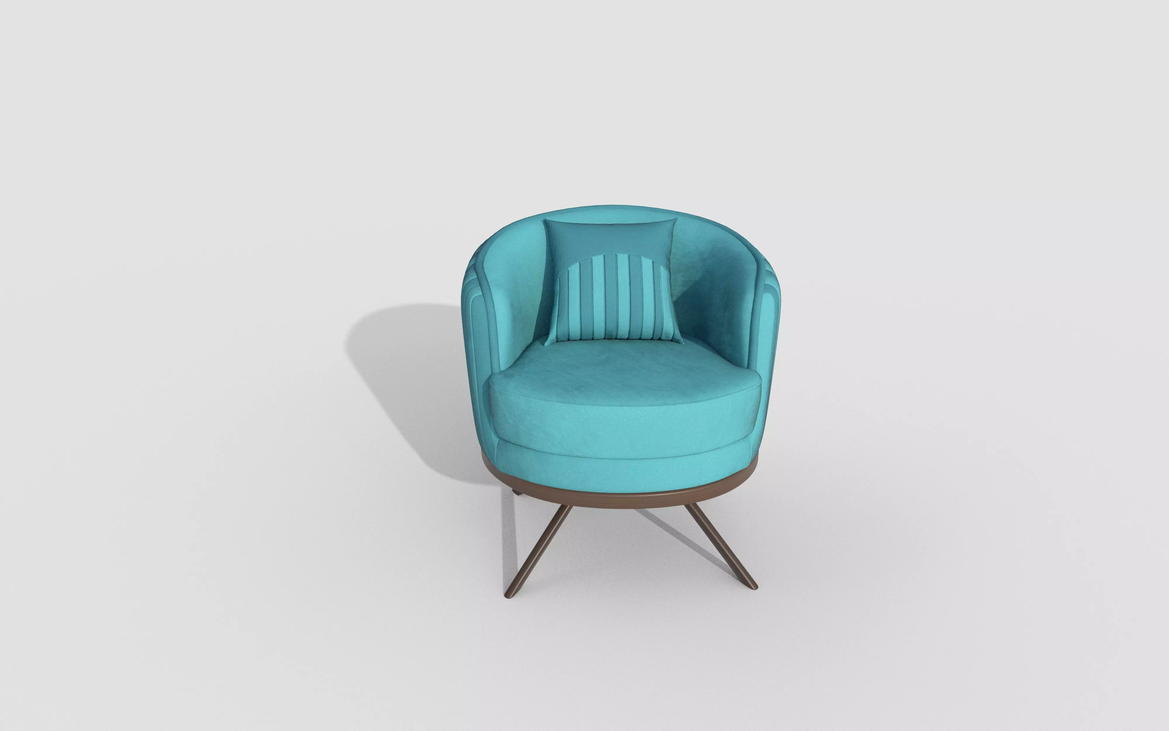Modern Accent Chair with Cushion Low-poly 3D model_8