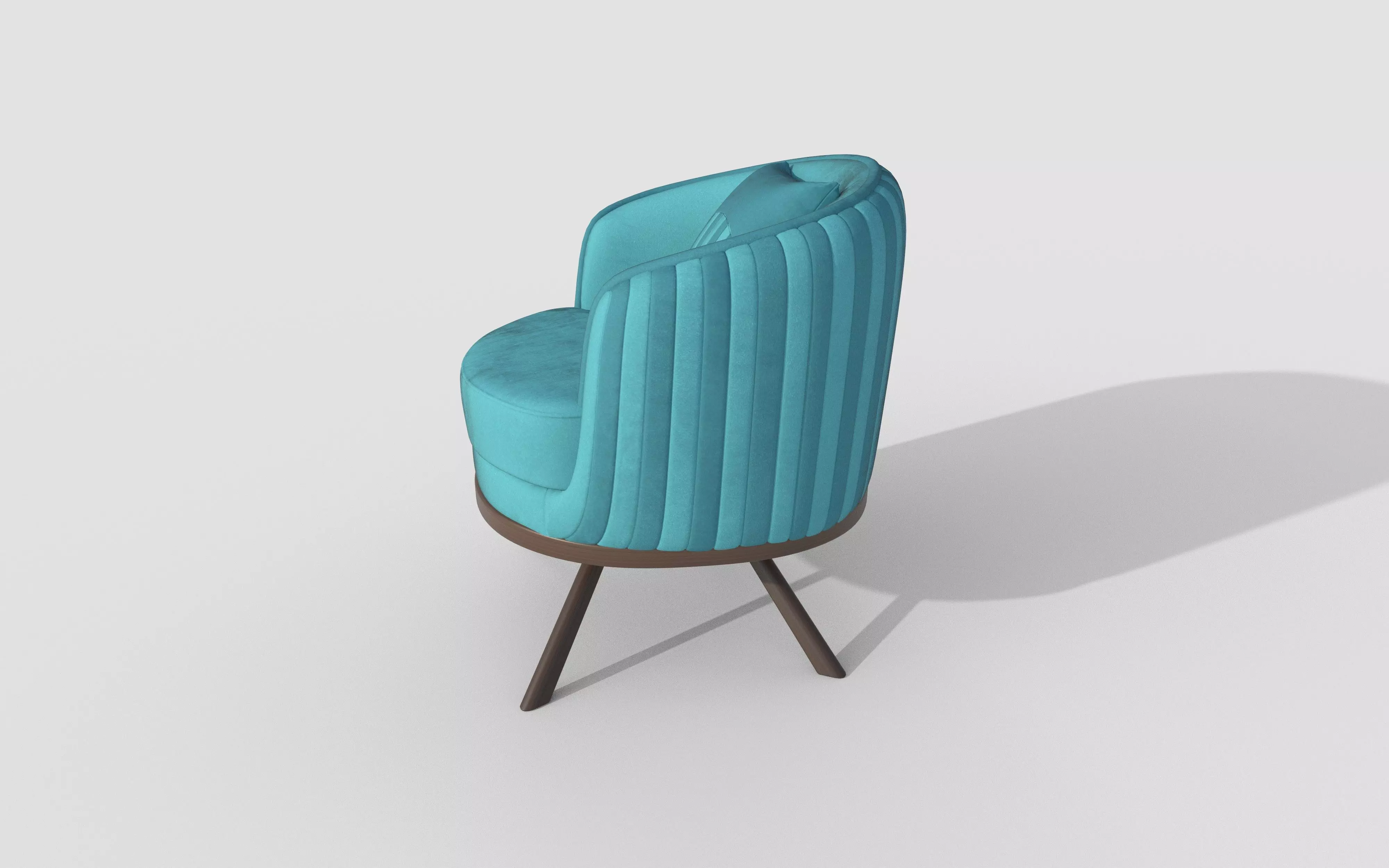 Modern Accent Chair with Cushion Low-poly 3D model_6