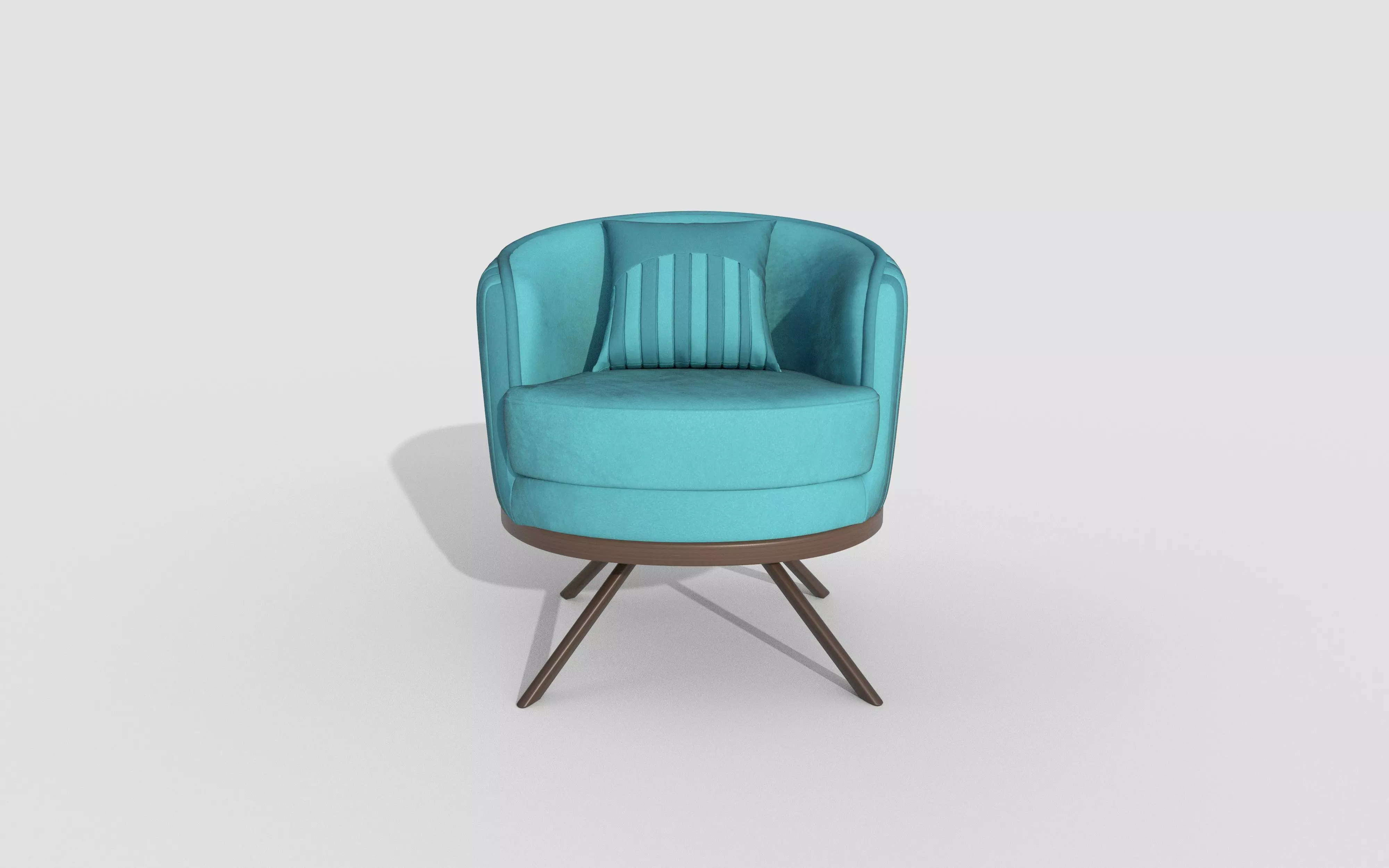 Modern Accent Chair with Cushion Low-poly 3D model_4