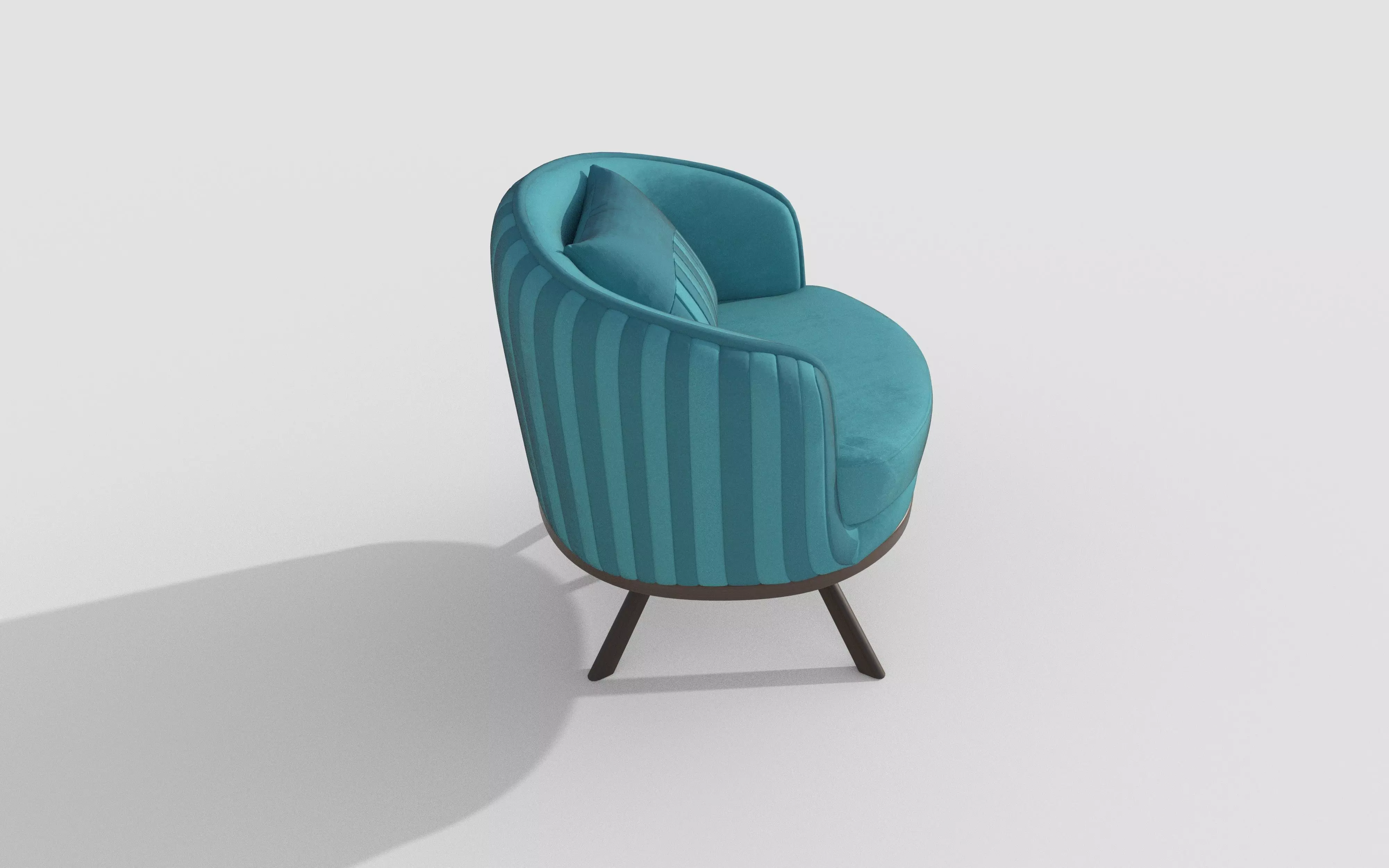 Modern Accent Chair with Cushion Low-poly 3D model_9