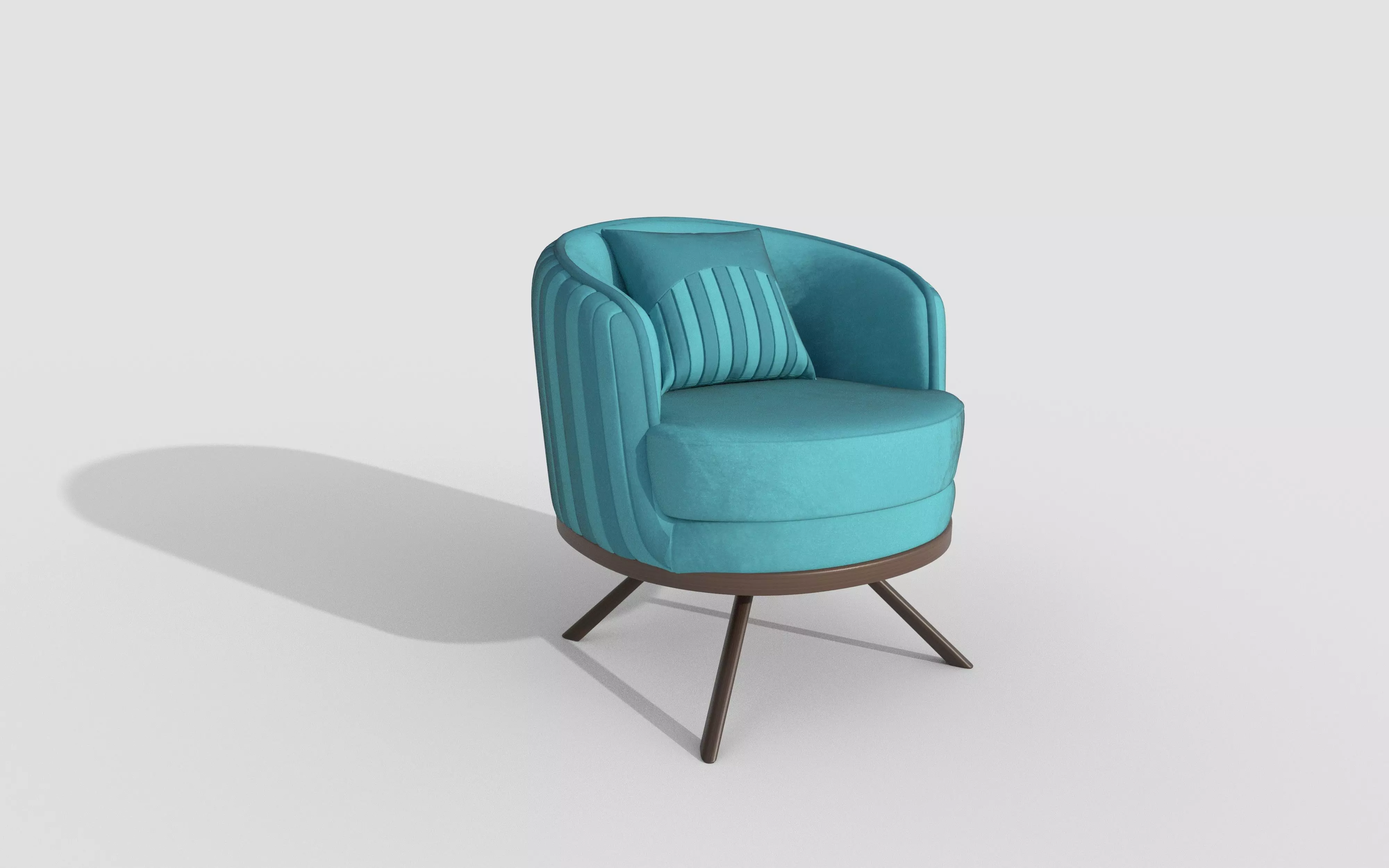Modern Accent Chair with Cushion Low-poly 3D model_2