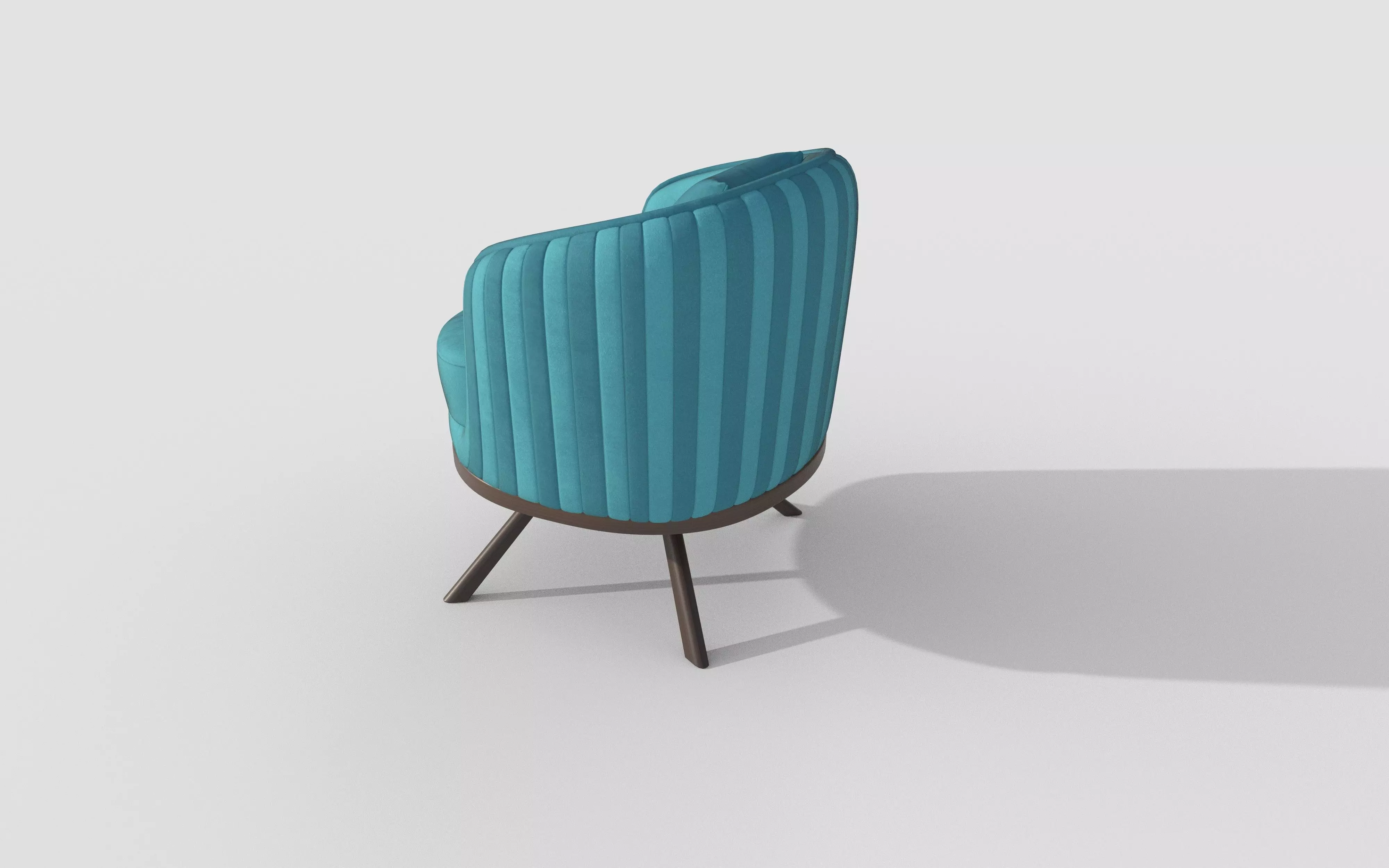 Modern Accent Chair with Cushion Low-poly 3D model_7