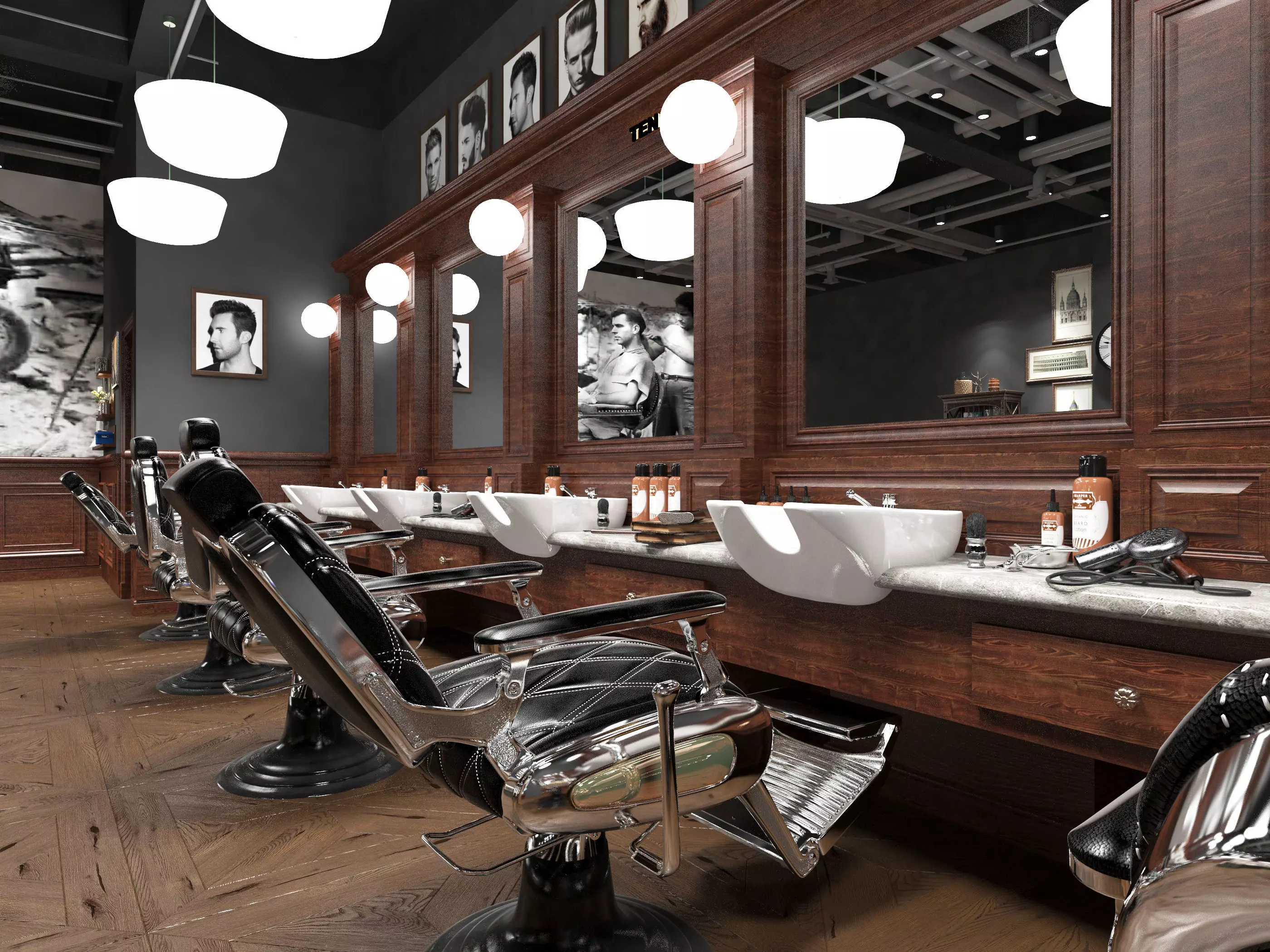 barbershop Low-poly 3D model_0