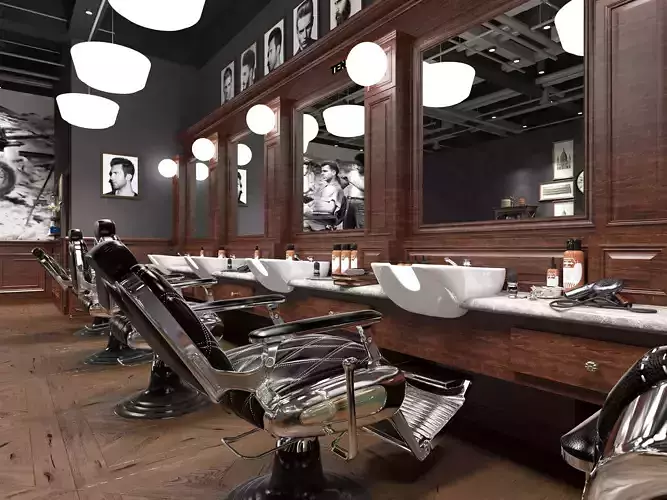 barbershop Low-poly 3D model barbershop Low-poly 3D model
