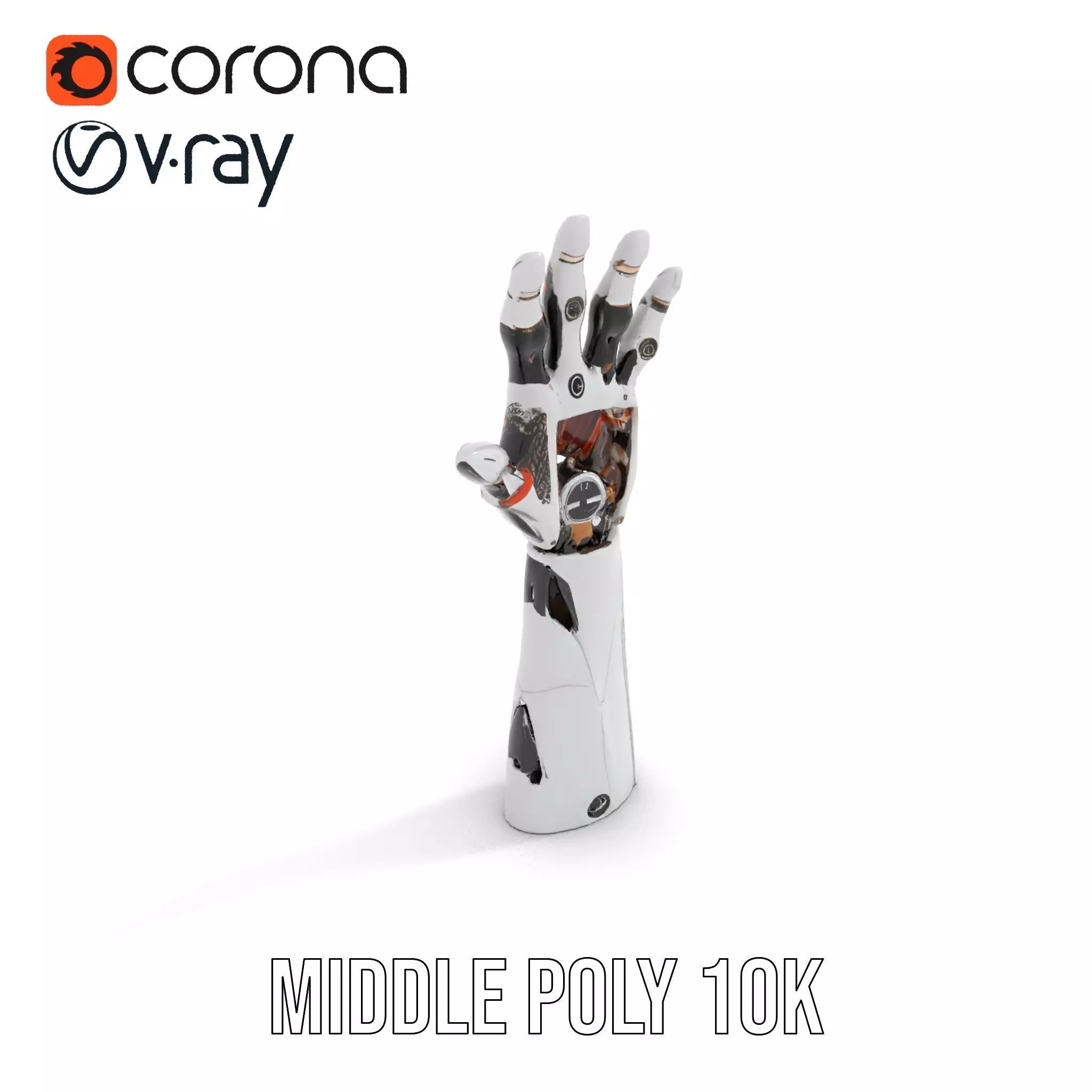 Futuristic Robotic Arm Model Pack Low-poly 3D model_5