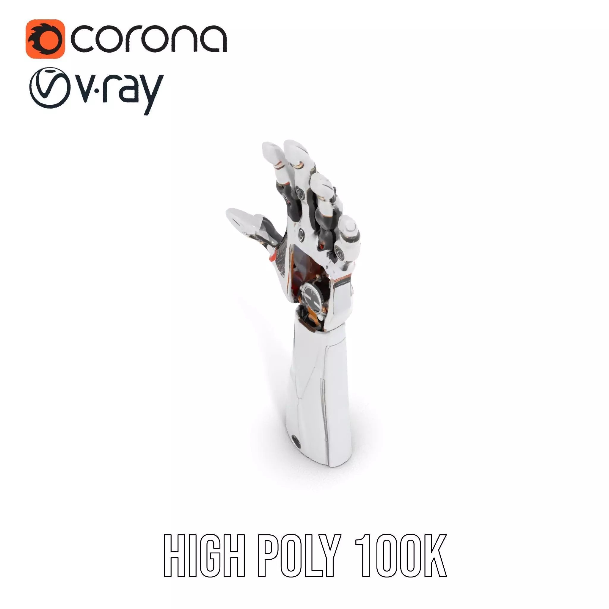 Futuristic Robotic Arm Model Pack Low-poly 3D model_28