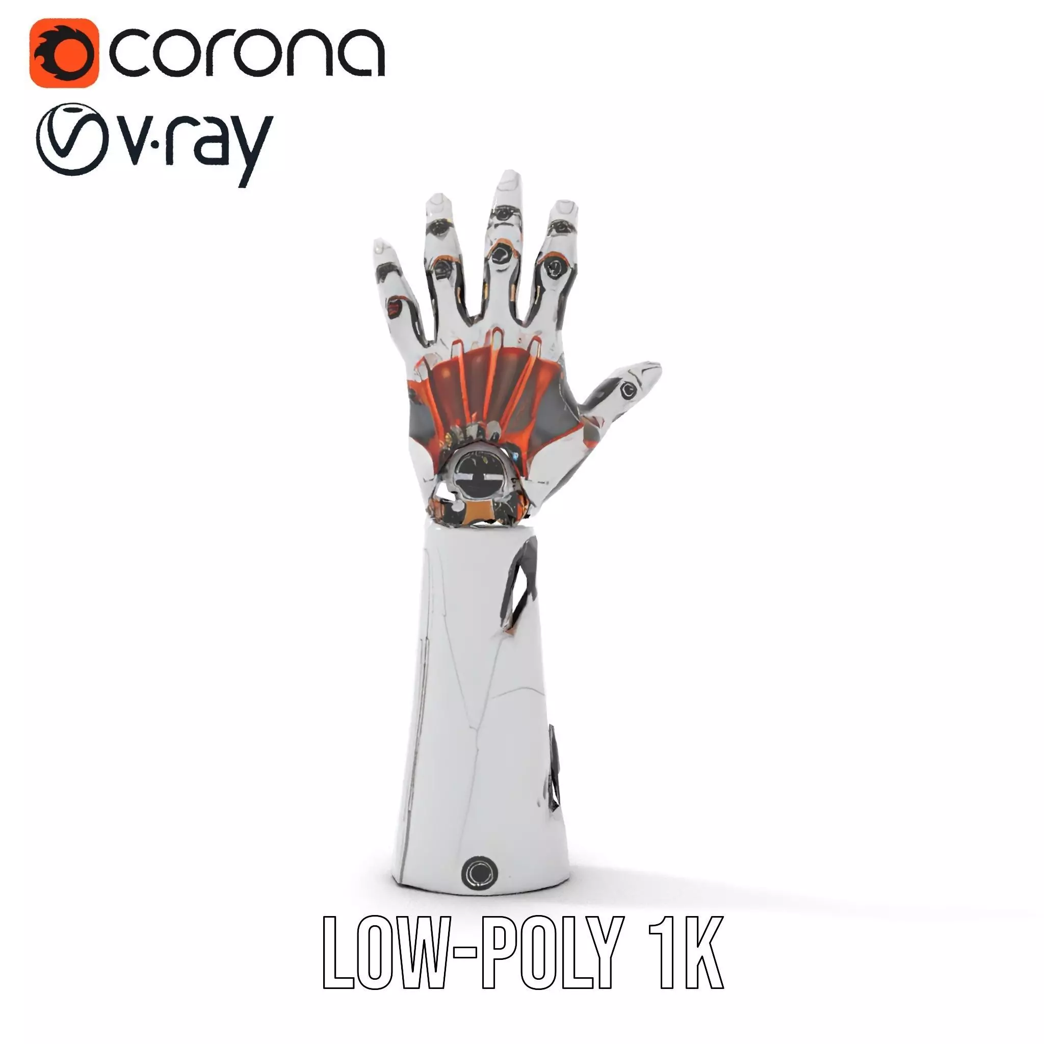 Futuristic Robotic Arm Model Pack Low-poly 3D model_11