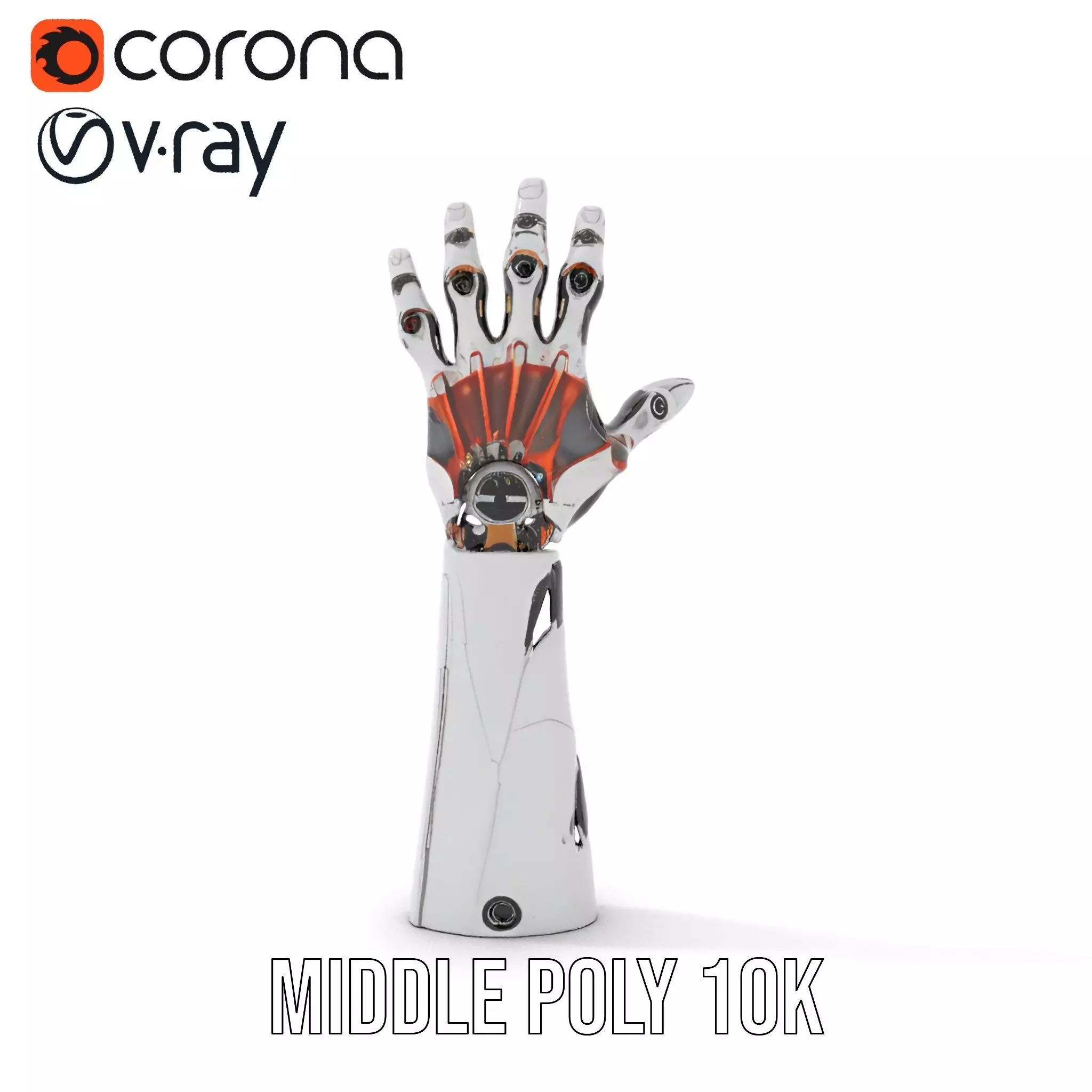 Futuristic Robotic Arm Model Pack Low-poly 3D model_6