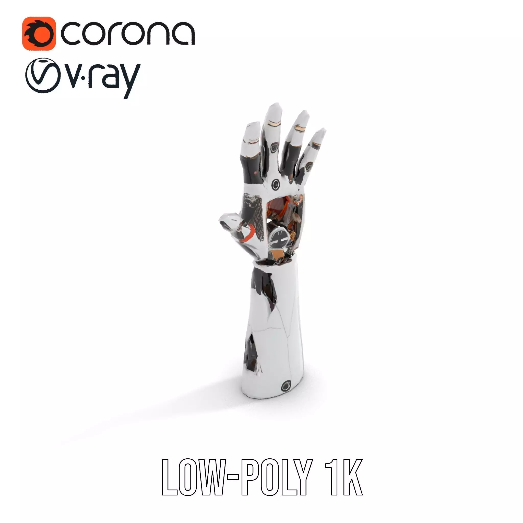 Futuristic Robotic Arm Model Pack Low-poly 3D model_19