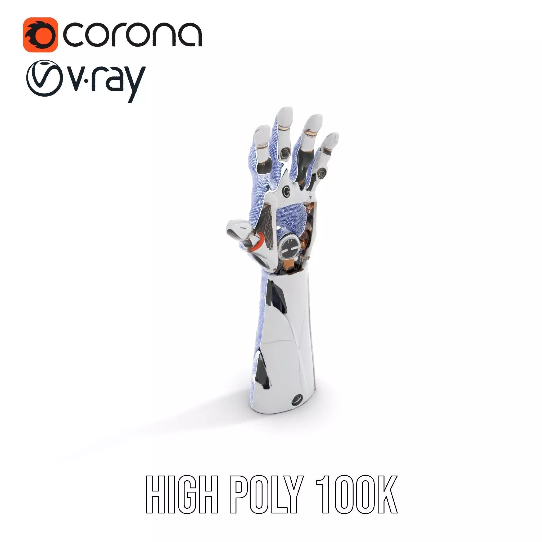 Futuristic Robotic Arm Model Pack Low-poly 3D model_17