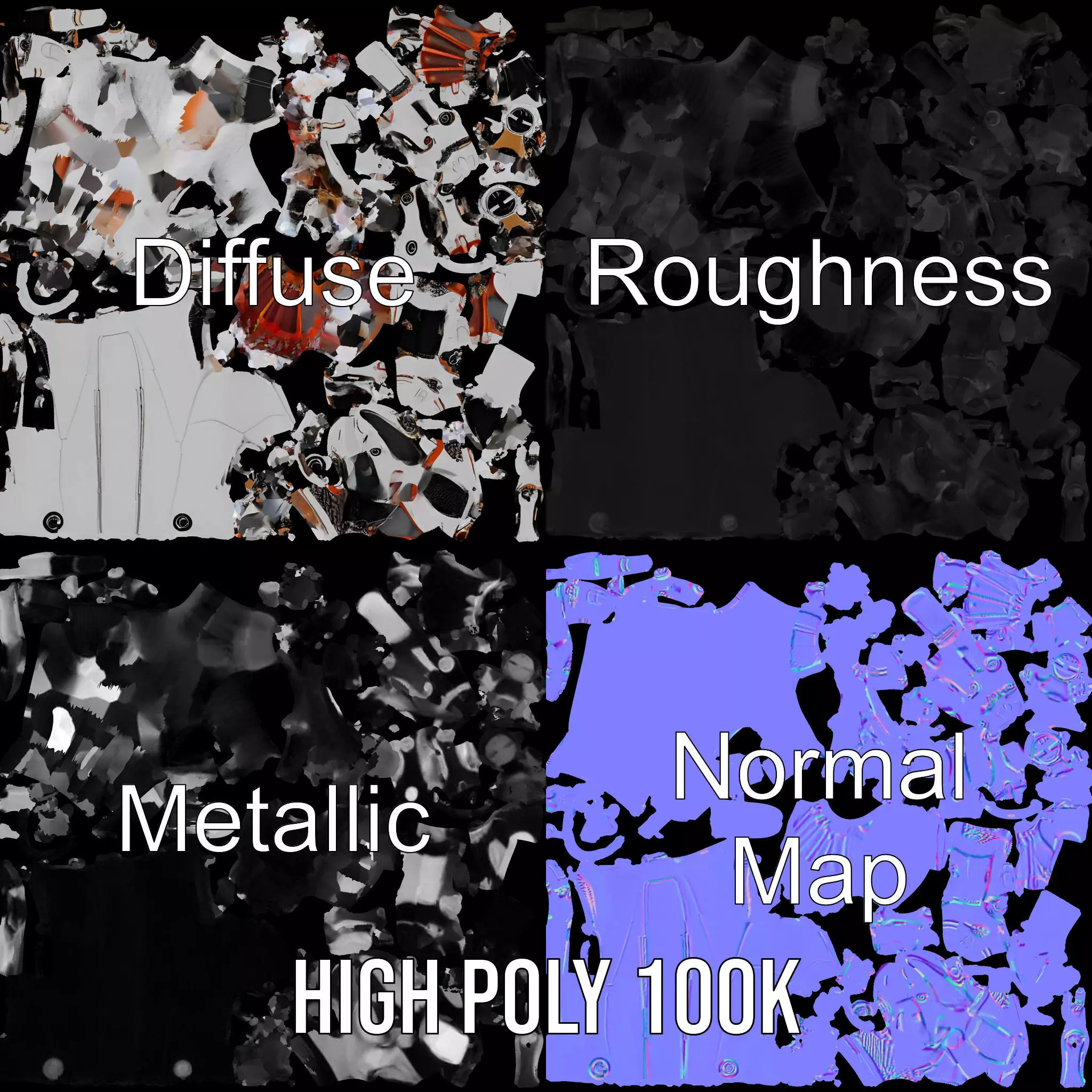 Futuristic Robotic Arm Model Pack Low-poly 3D model_3