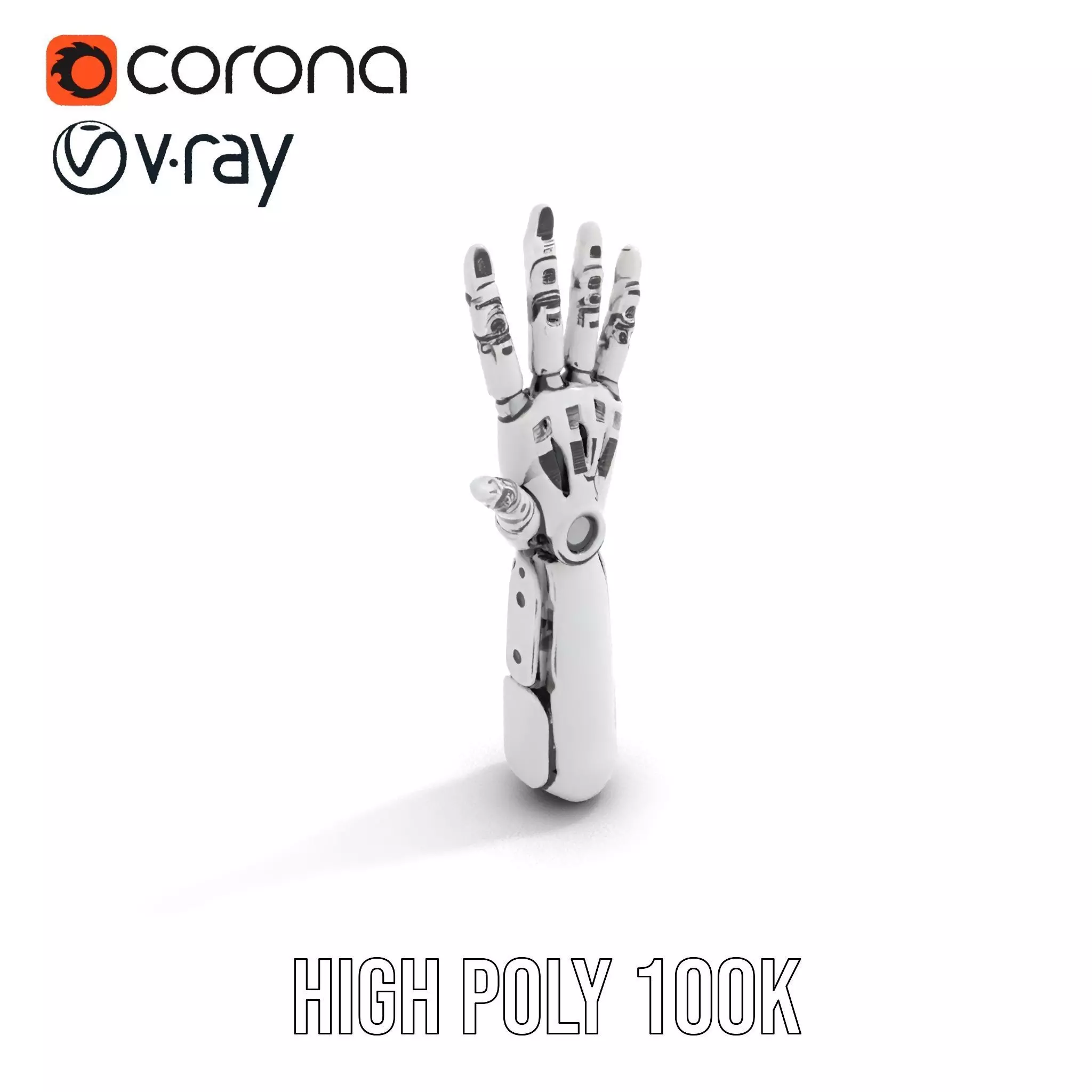 Futuristic Robotic Arm Model Pack Low-poly 3D model_16