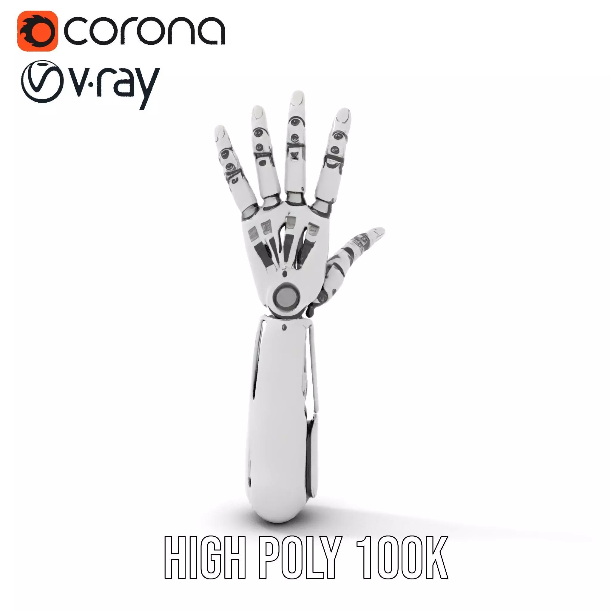 Futuristic Robotic Arm Model Pack Low-poly 3D model_19