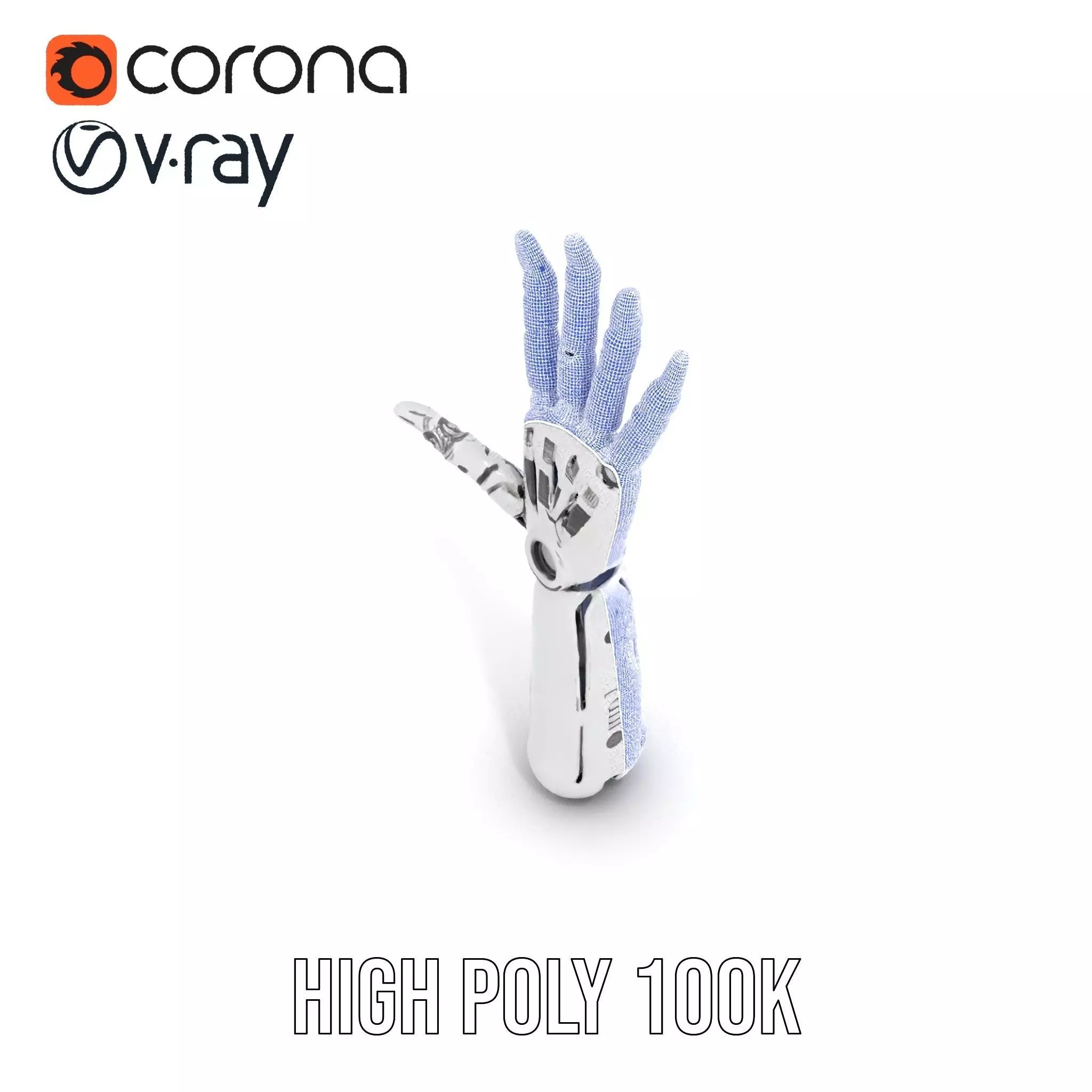 Futuristic Robotic Arm Model Pack Low-poly 3D model_32