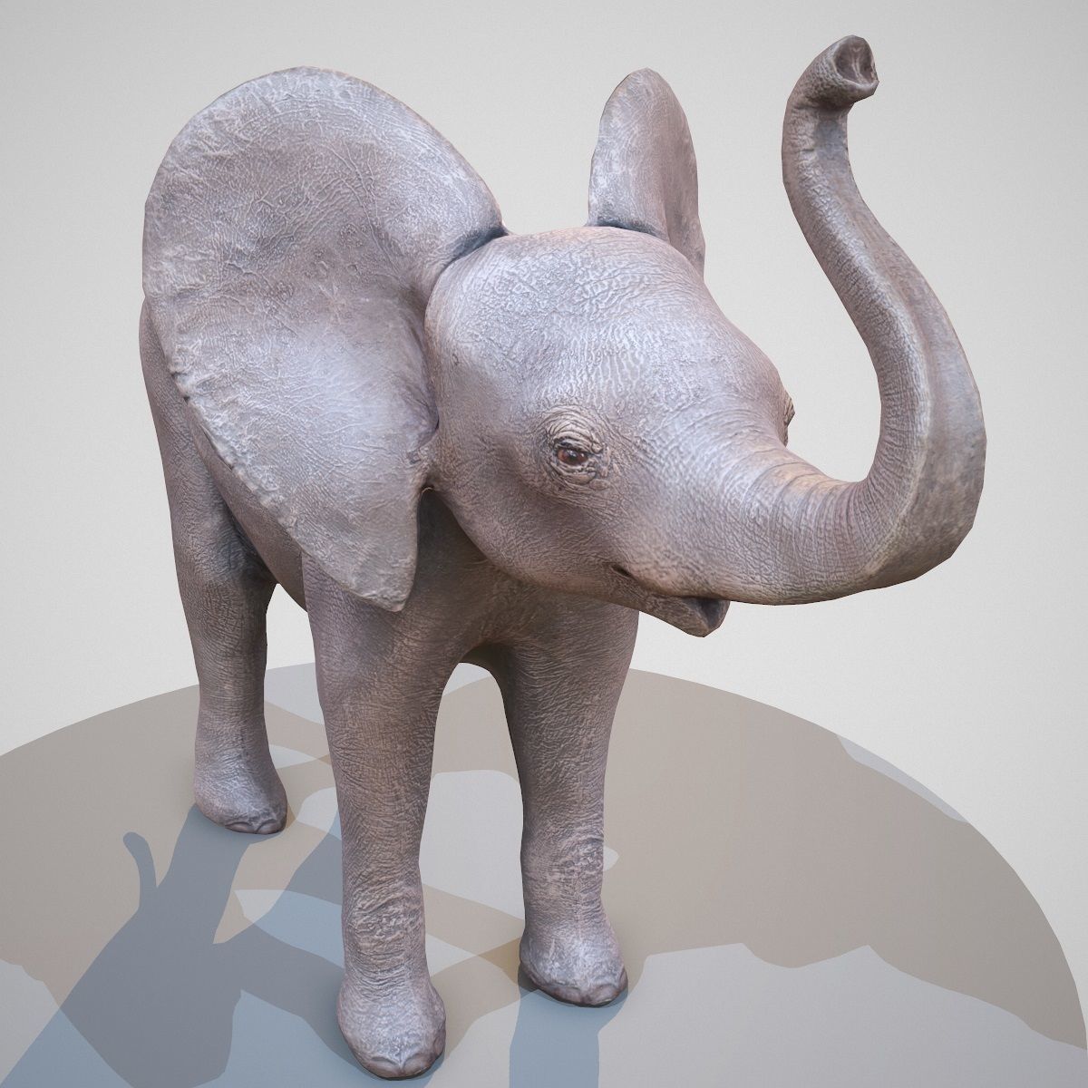 Rigged Baby Elephant Low-poly 3D model_7