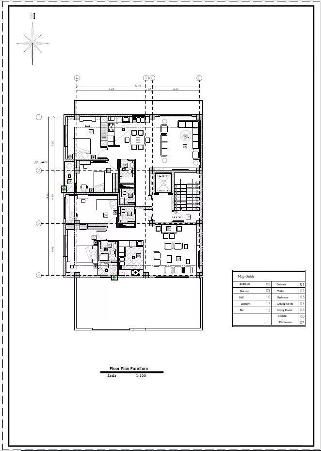 Residential Building Architectural Plan 3D model_6
