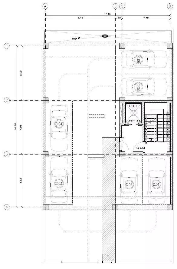 Residential Building Architectural Plan 3D model_12