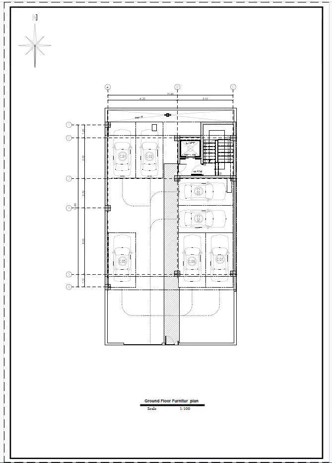 Residential Building Architectural Plan 3D model_8