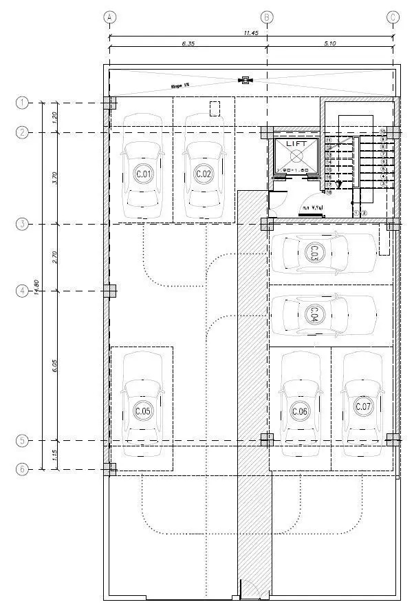 Residential Building Architectural Plan 3D model_9