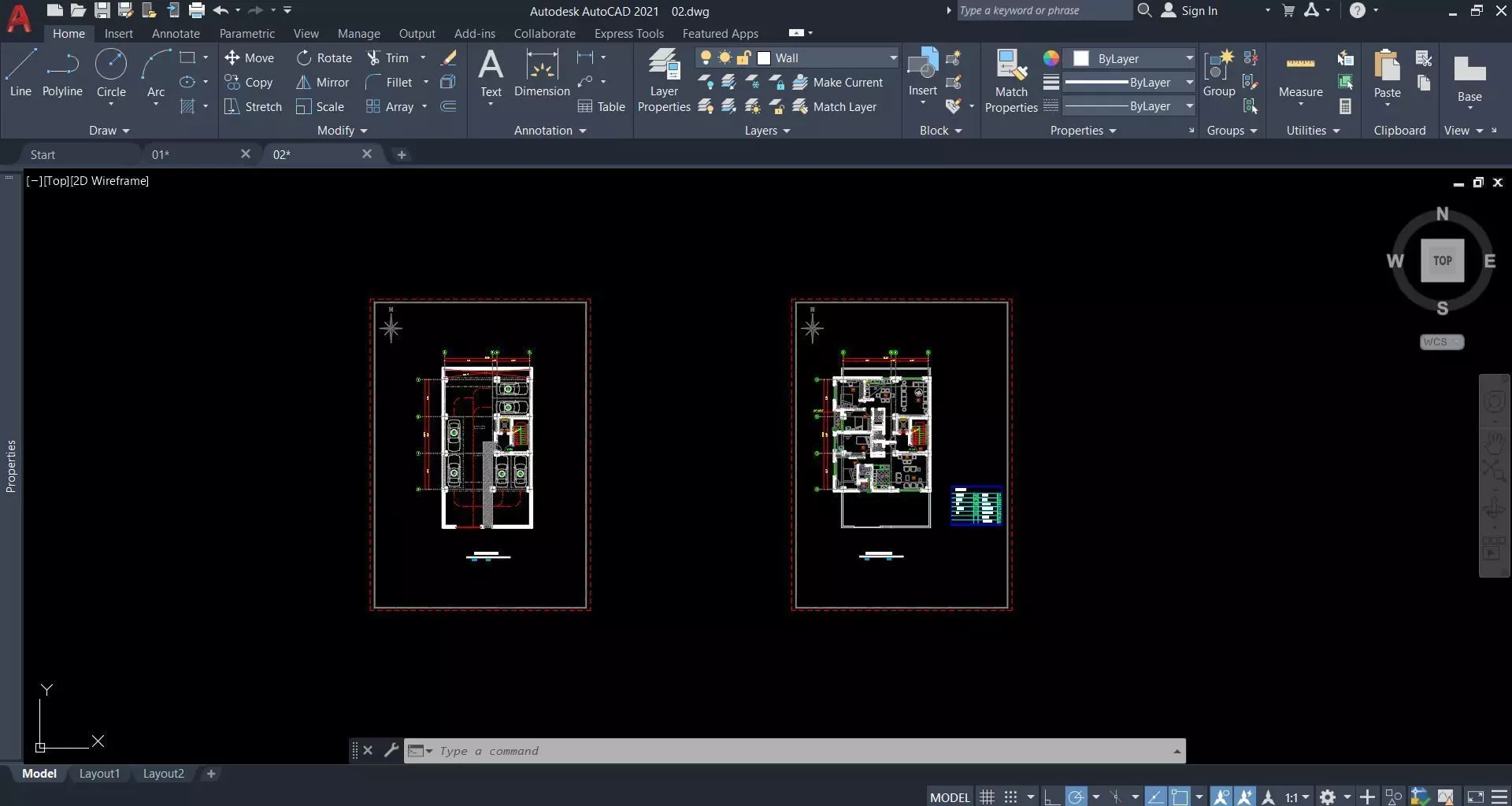 Residential Building Architectural Plan 3D model_5