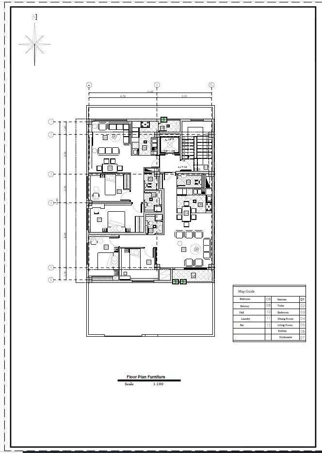 Residential Building Architectural Plan 3D model_7