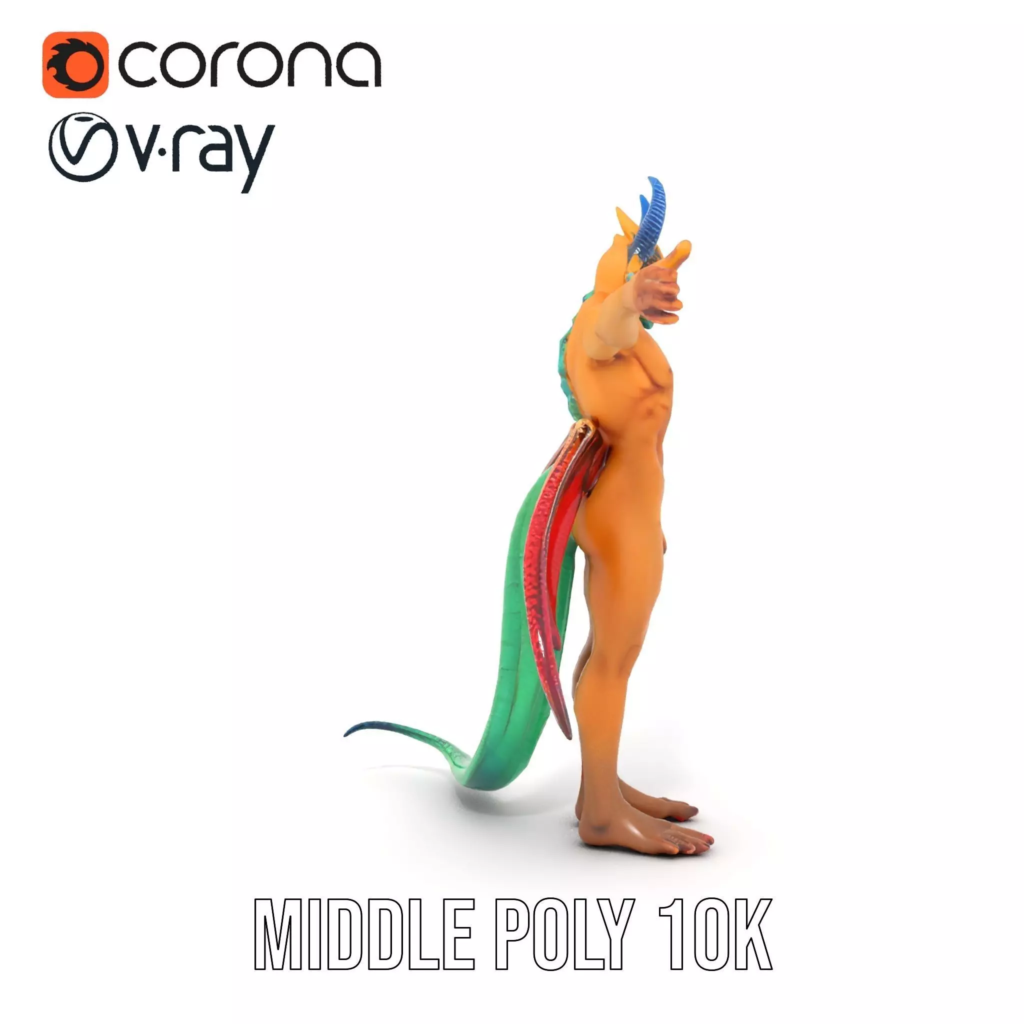 Fantasy Dragon Humanoid Character Model Pack Low-poly 3D model_18