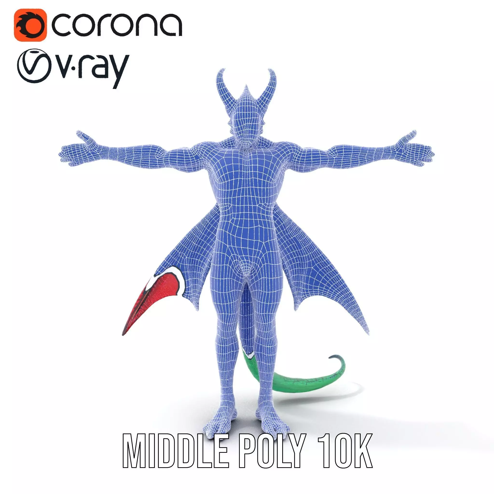 Fantasy Dragon Humanoid Character Model Pack Low-poly 3D model_23